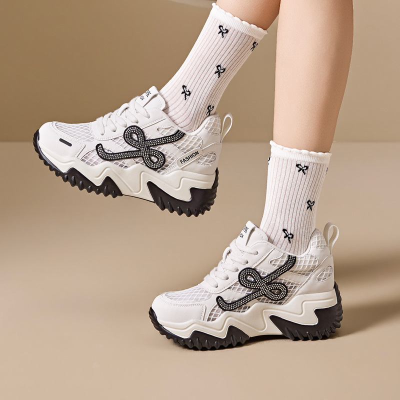 Fashionable universal casual footwear platform with rhinestones