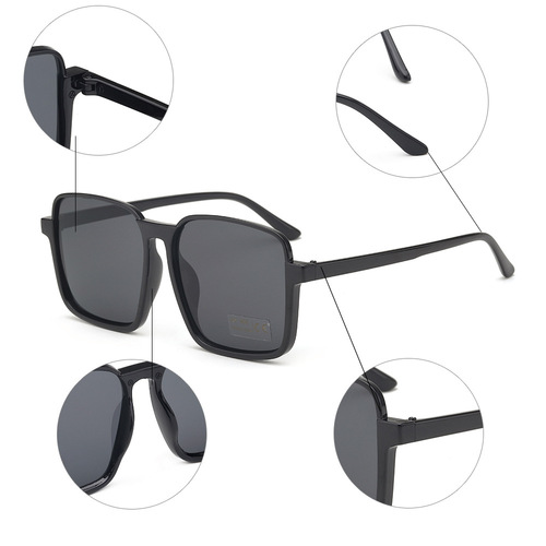 New Retro Large Frame Sunglasses, Square Lower Frame, Unisex Blue Light Blocking Eyeglass Frame, Natural Makeup Cross-border Sunglasses