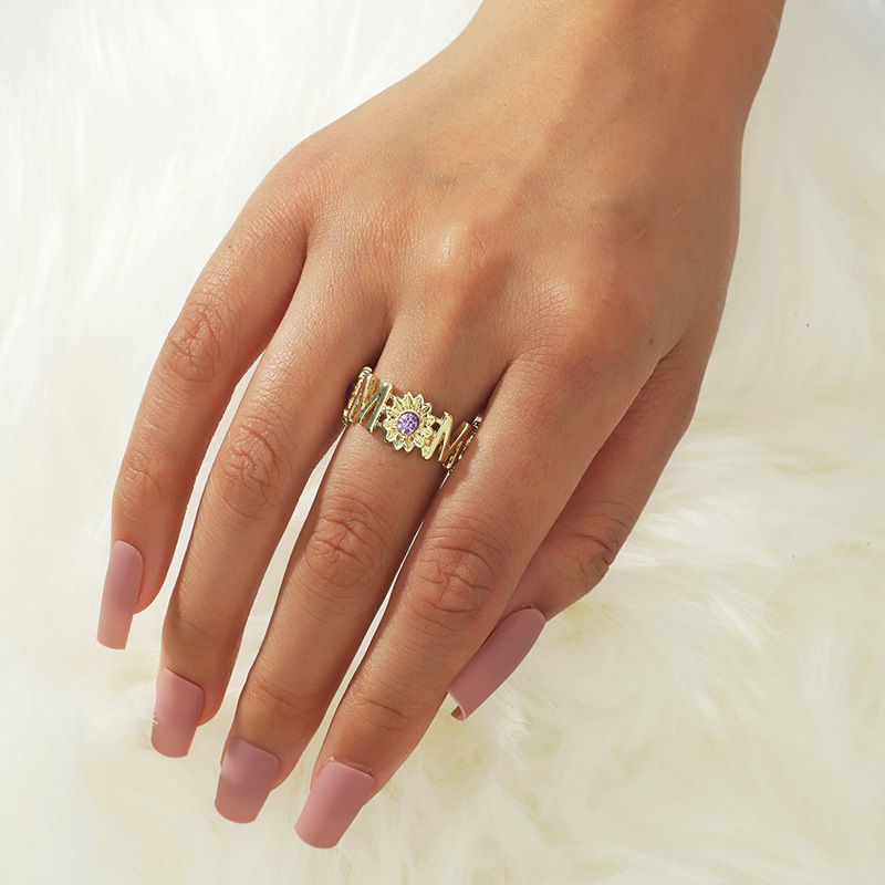 Creative fashionable retro trend ring with letters
