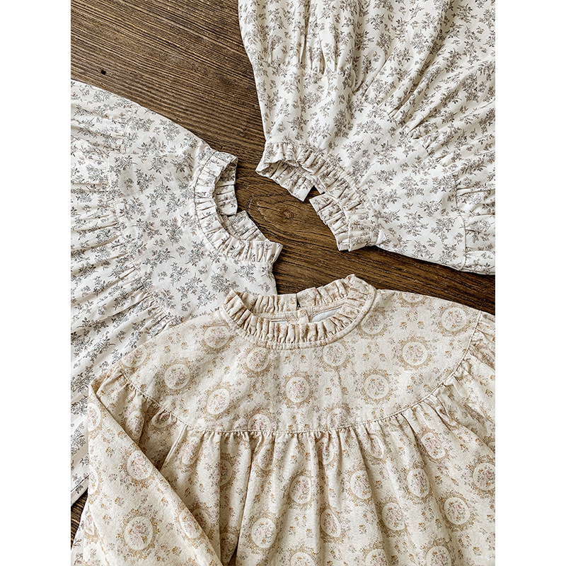 Qiududo lindo niñas camisa de muñeca floral 204 primavera y otoño nuevos niños camisa casual bebé estilo occidental camisa de manga larga