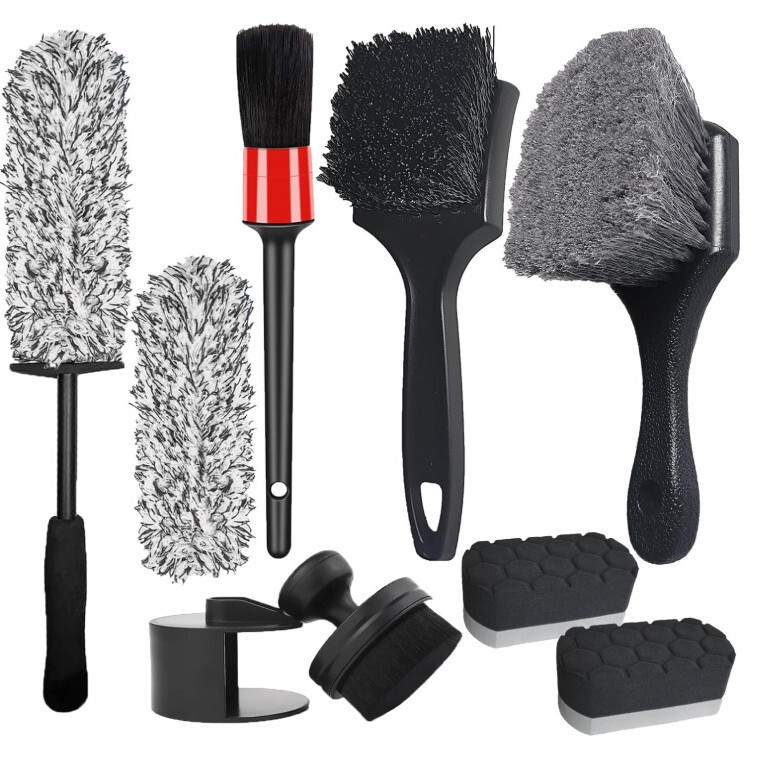 8Pcs Car Wheel Brush Set Anti-Scratch Microfiber Deep Tire Cleaning Brush Detailing Brush Cleaning Set