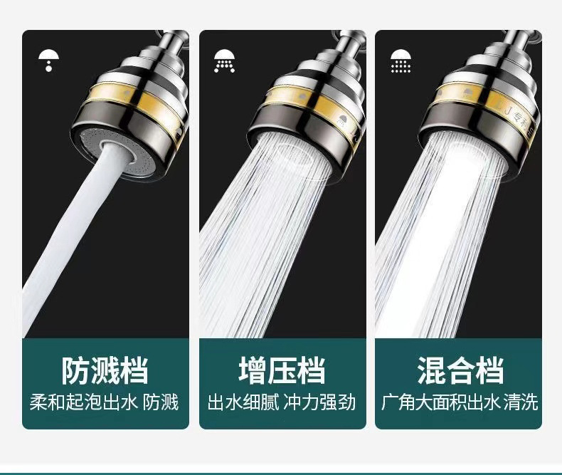 Wholesale of splash-proof faucet with gold edge and half copper, universal extension pipe, kitchen extension showerhead aerator, pressurized water nozzle undefined