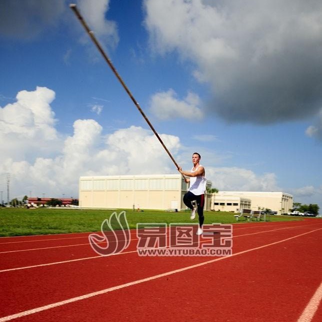 Track and field equipment: flexible pole vaulting, pole vaulting, competition poles for pole vaulting.
