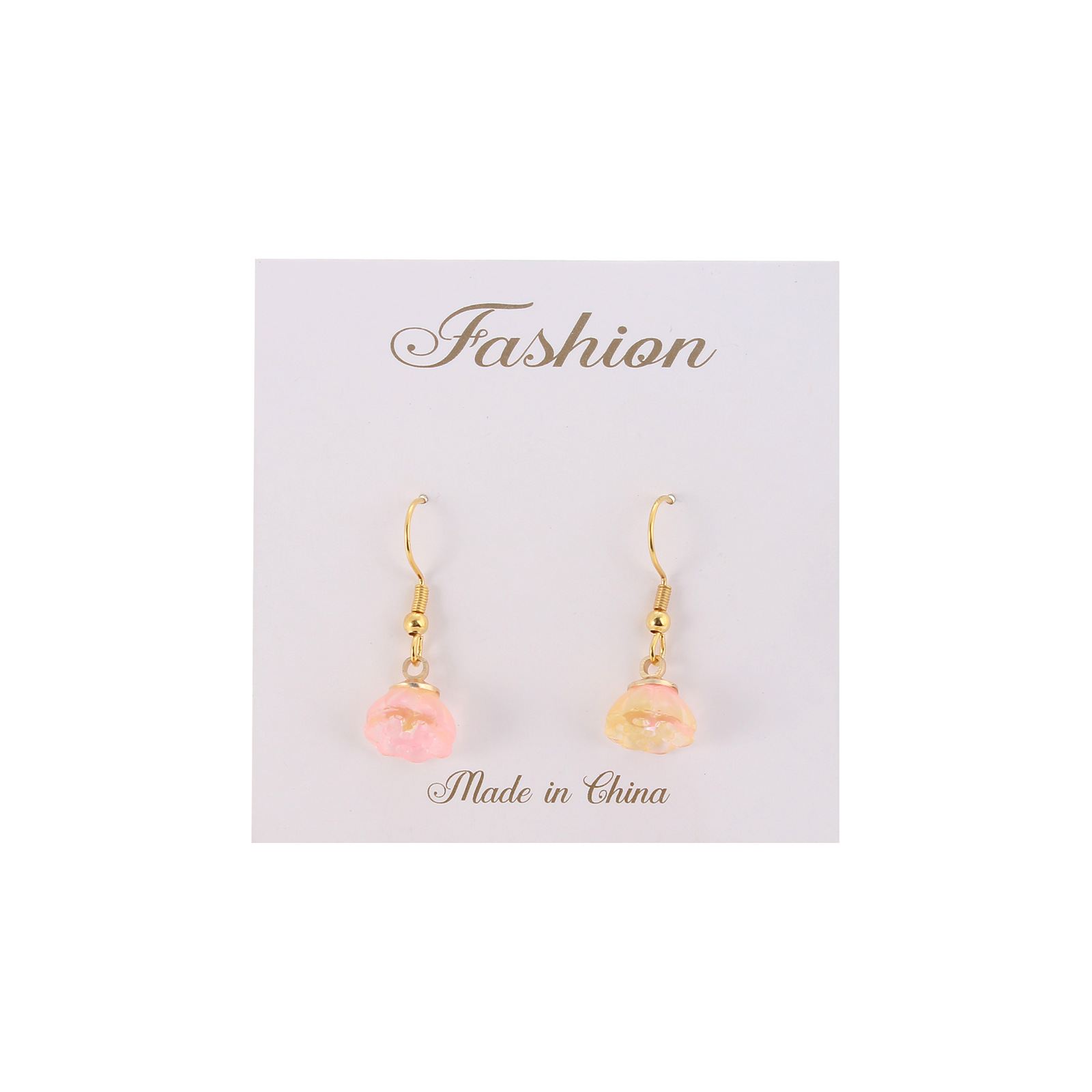 Simple Style Flower Stainless Steel Plating Drop Earrings 1 Pair