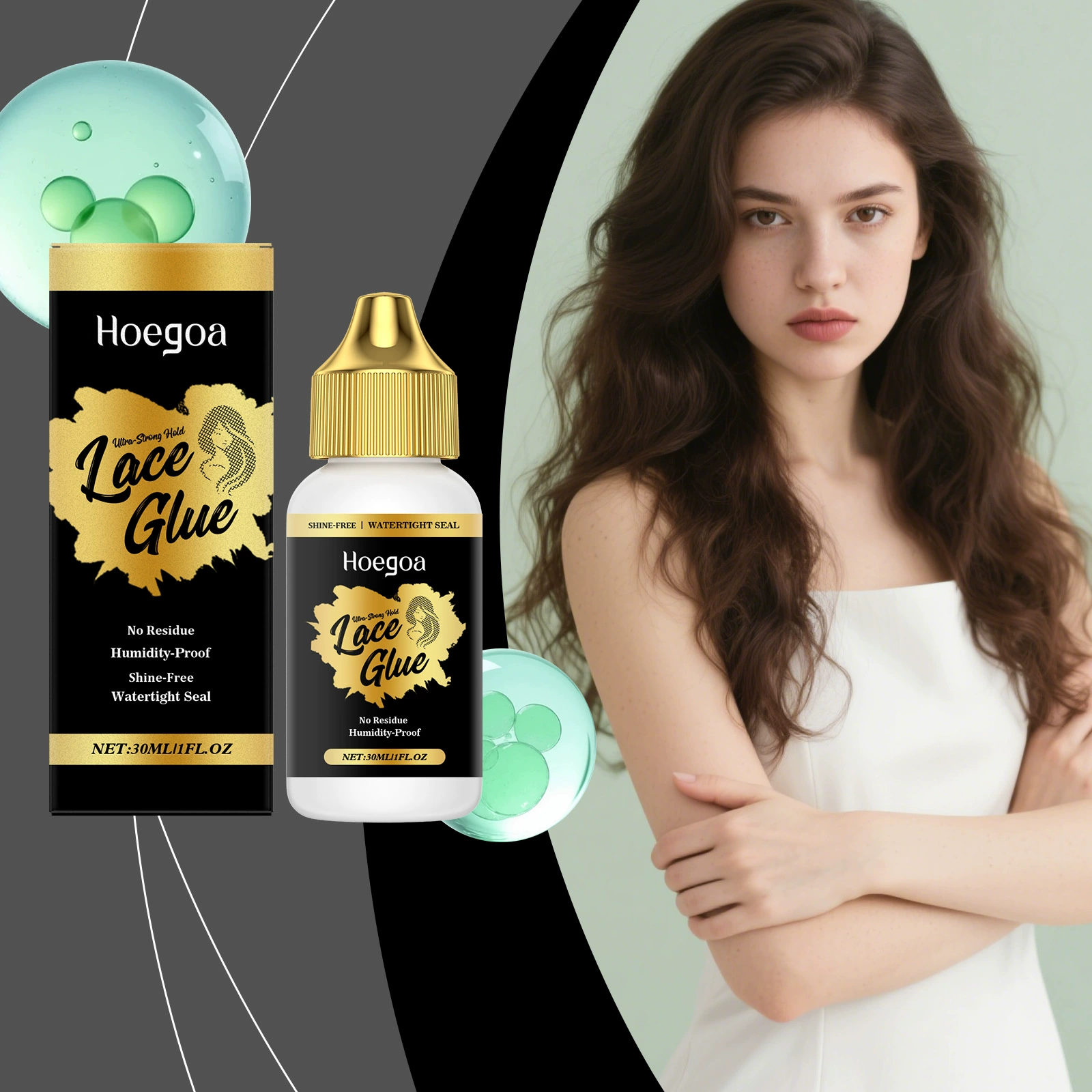 Клей для укладки париков HOEGOA, мягкая формула, легкое нанесение, портативный ежедневный клей для укладки