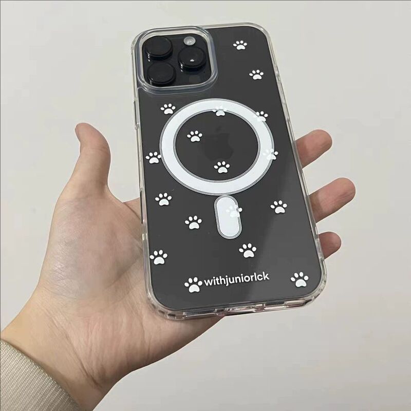 White Kitten Paw Phone Case Suitable for Apple 17Air/16Promax15Plus, Magnetic Case for 14Pro, 13/12