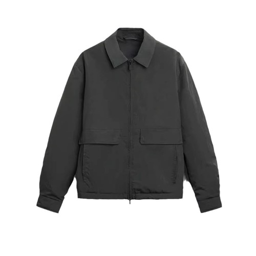 Spring and Autumn Independent Website Jacket Coat, Lapel Solid-Color Jacket with Large Pockets