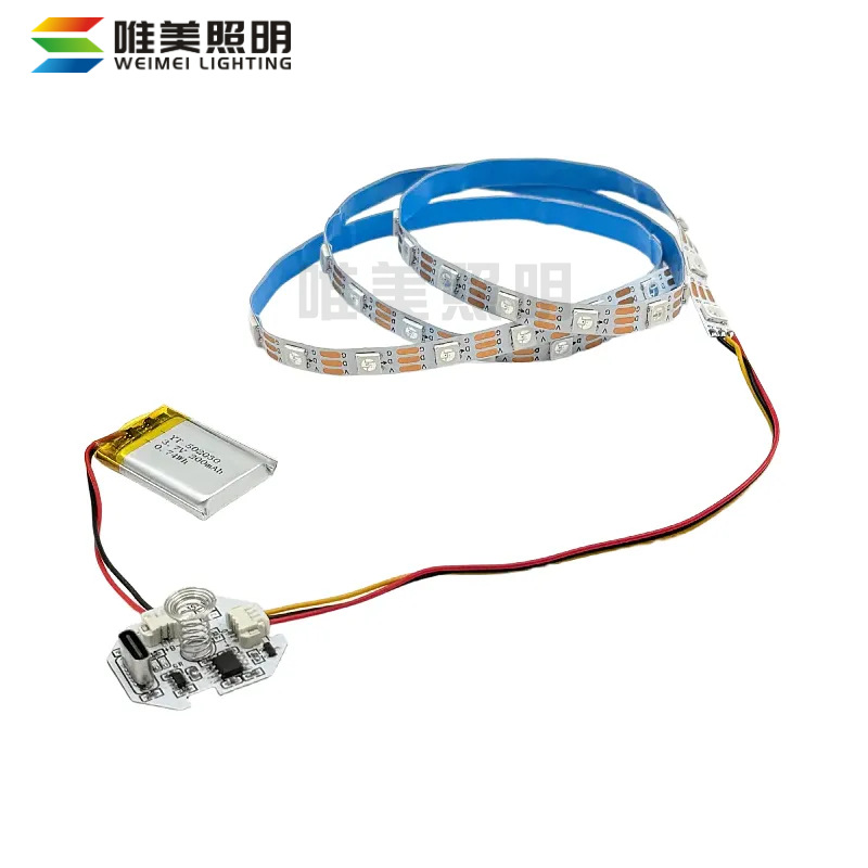 5V RGB LED Işık Şeridi Sınır Ötesi Parlak Badminton Raket Işık Şeridi USB Şarjlı Dokunmatik Anahtar PCBA Çözümü