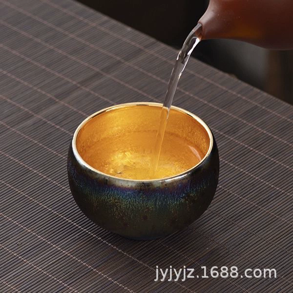 Холм Kiln Kiln за пределами онлайн эфир Kiln Золото Золото керамическая печь Чайная чашка Tianmu