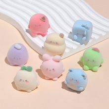 卡通植绒团子树脂公仔diy装饰车载显示器办公桌面摆件钥匙扣配件