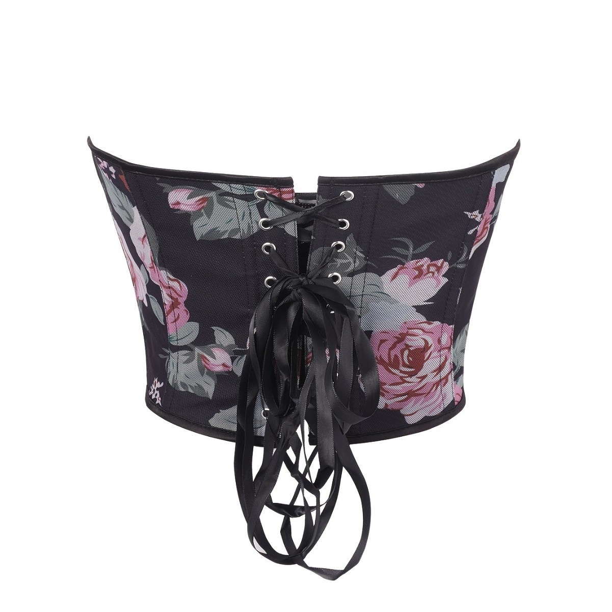 Flor de impresión negra, cintura de cintura, corte, vestimenta de cuerpo, Aliexpress, suministro transfronterizo