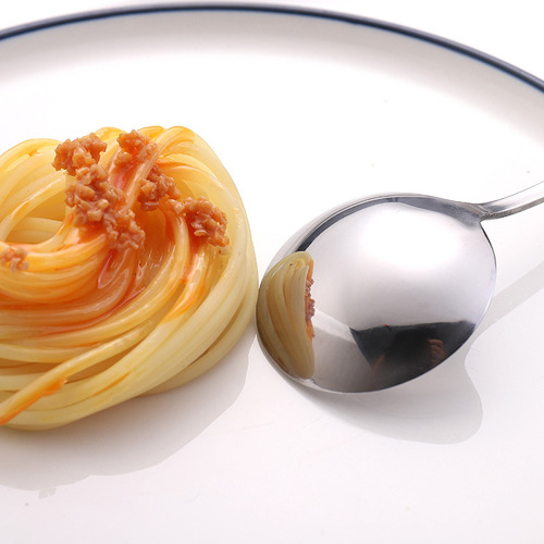 410 Stainless Steel Creative Trendy Round Spoon Dessert & Fruit Spoon Household Rice Spoon Soup Spoon—Factory Wholesale