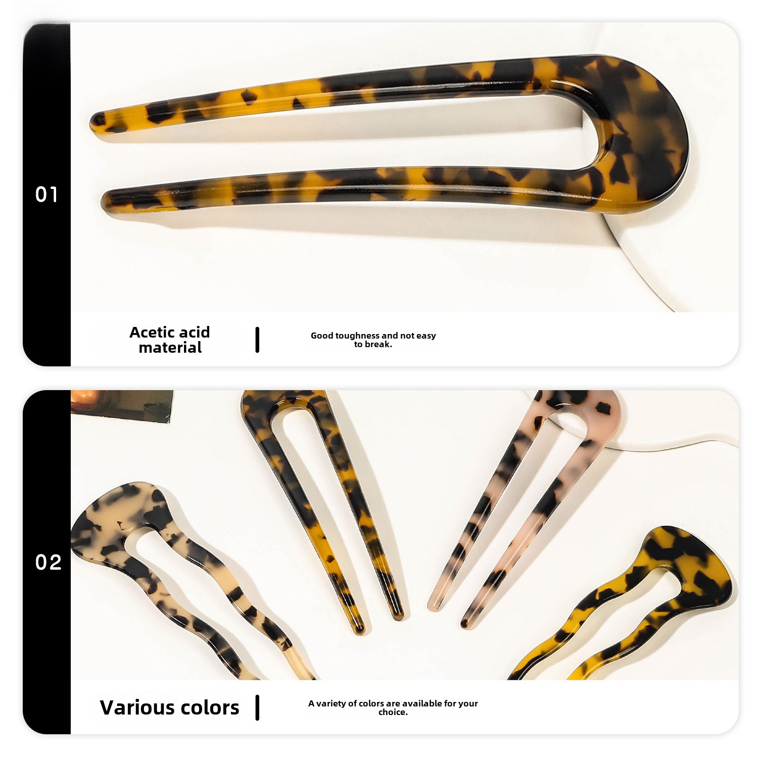 Qiyue forcina per capelli a forma di U con acido acetico transfrontaliero femminile parte posteriore della testa piastra di sensazione di alta qualità artefatto per capelli forcina per capelli antica accessori per capelli all'ingrosso_voghion.com