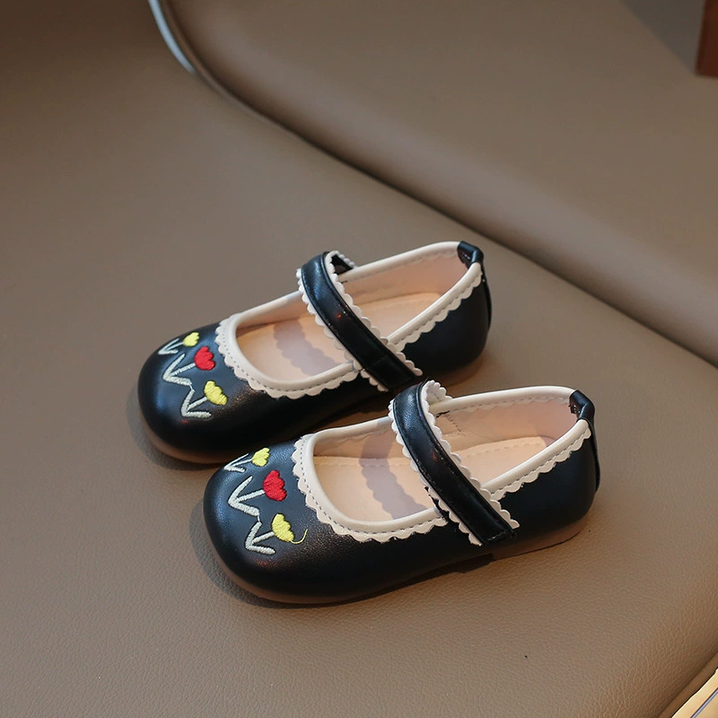 Children's shoes, spring Hanfu for princess, with embroidery, flowered, trend of season, wholesale