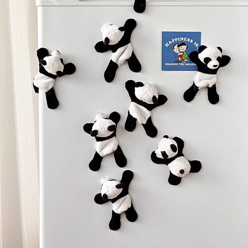 Plush Panda Refrigerator Magnet Cute Creative Post-it Note Special Travel Souvenir Foreign Trade Cartoon Panda Small Gift