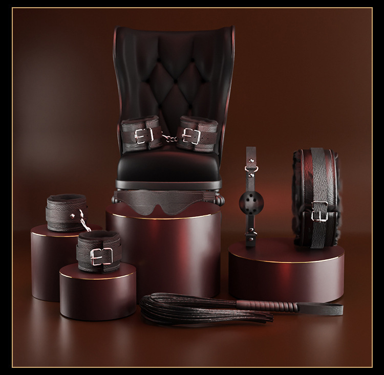 SM Plush Six-Piece Restraint Set with Hand and Foot Cuffs and Collar — detail image 11