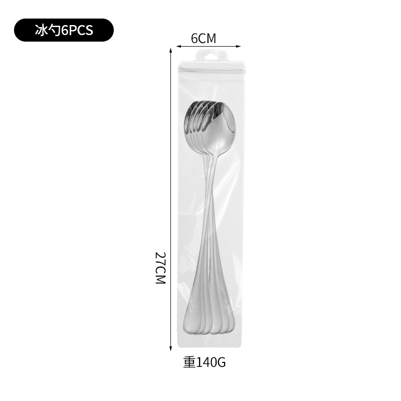 Tip cuchara de hielo-plata 6 piezas