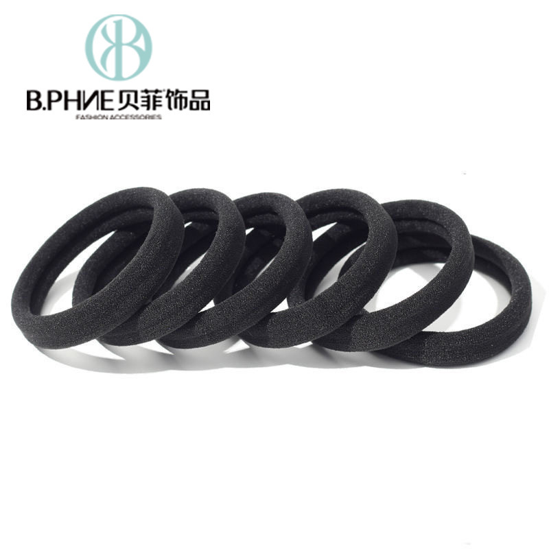 Haidilao Same Style Towel Ring High-Quality Thickened High-Elasticity Hair Tie Basic Model 4cm Black Rubber Band Haidilao Same Style Towel Ring High-Quality Thickened High-Elasticity Hair Tie Basic Model 4cm Black Rubber Band
