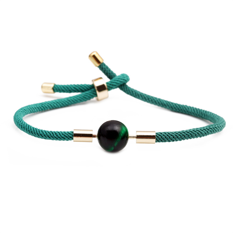 Europeo y americano transfronterizo color retráctil ajustable cuerda básica pulsera 10mm perlas rojo Milán cuerda DIY pulsera