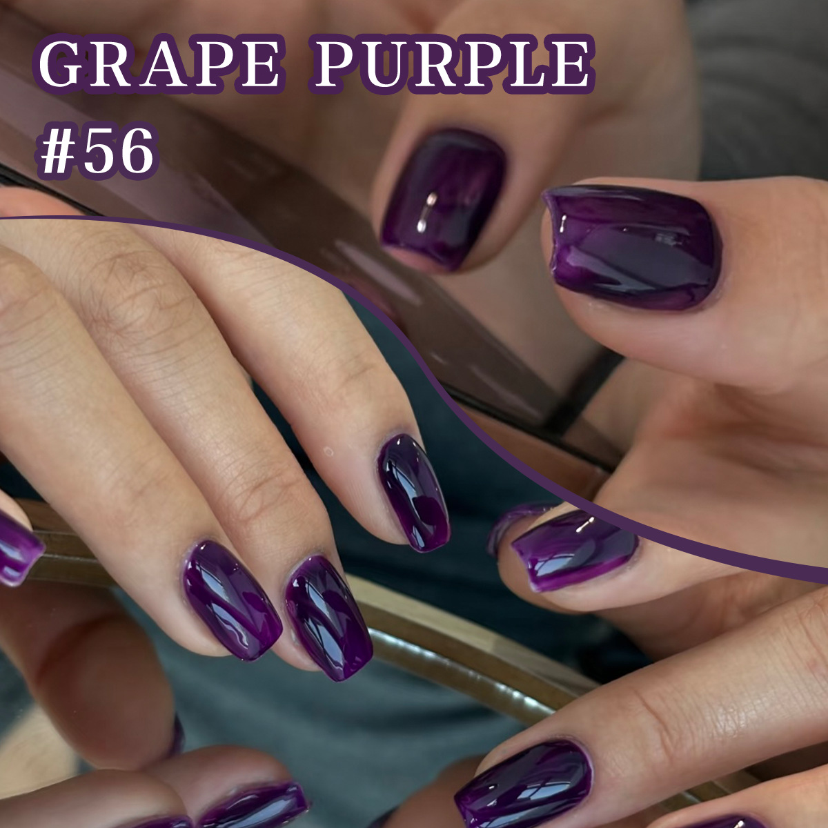 Nuevo pegamento de esmalte de uñas púrpura de otoño y invierno, pegamento de esmalte de uñas púrpura fototerapia, blanco en línea, popular para la tienda de uñas