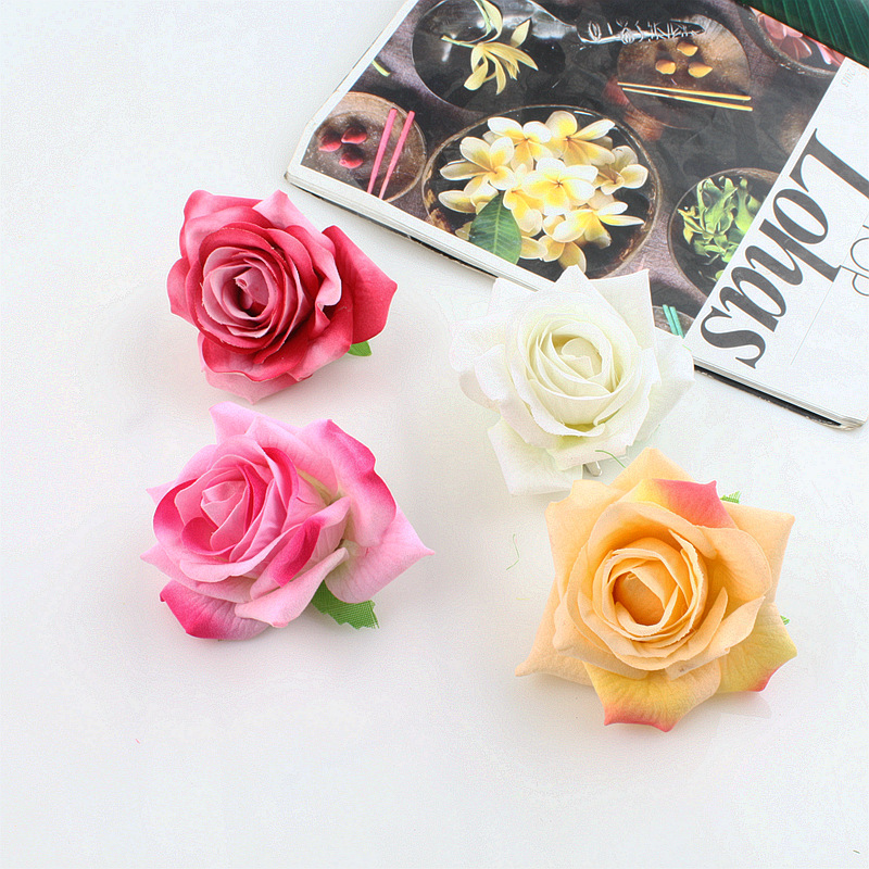 8cm绒布卷边玫瑰发夹5
