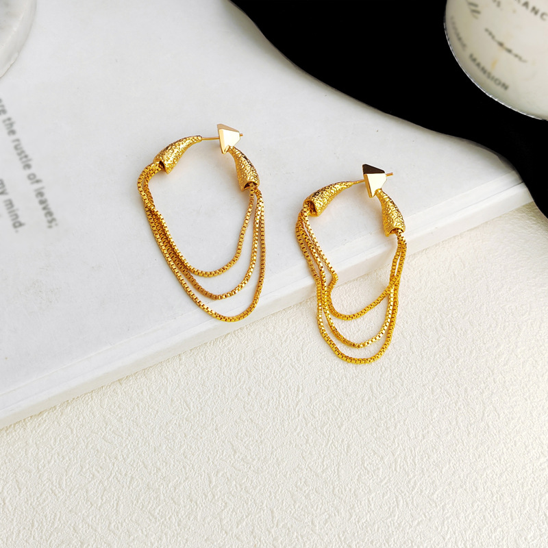 Plating Design 1 Pair Fashion Tassel Copper Plating Earrings