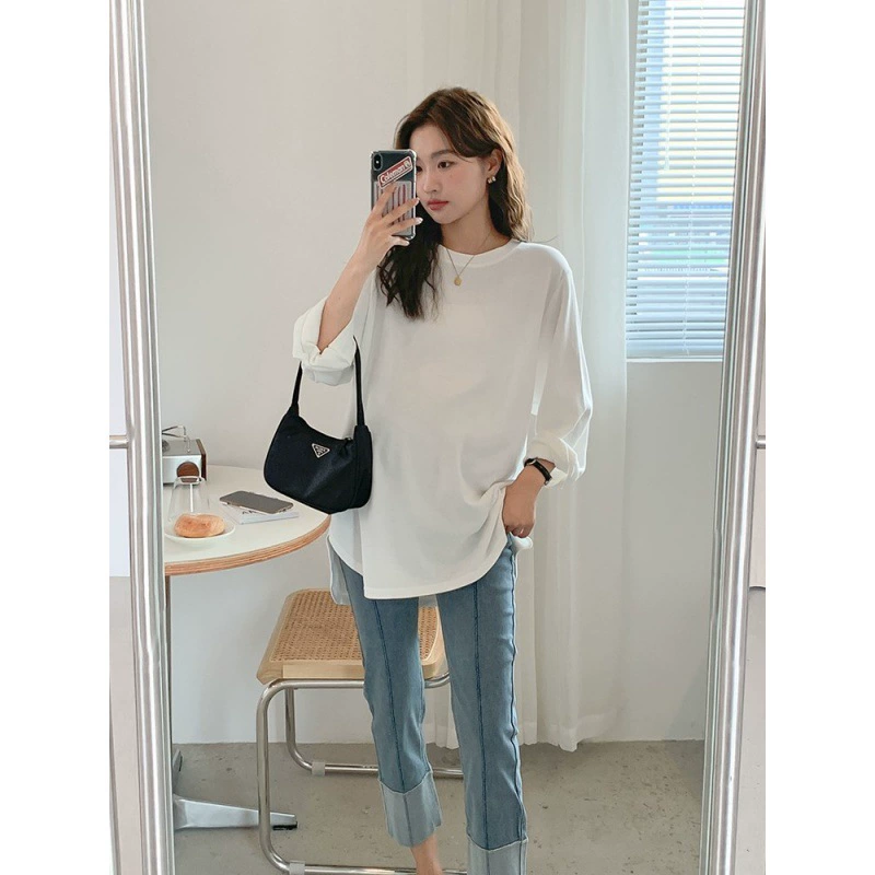 Одежда для беременных осенняя футболка топы корейская модная свободная мода