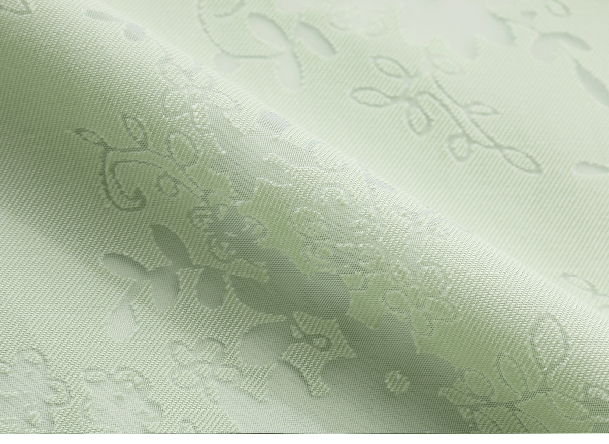 Bộ áo sơ mi họa tiết jacquard kết hợp quần ống rộng cạp thun hai mảnh thời trang — Vàng kem, xanh lá cây chi tiết 31