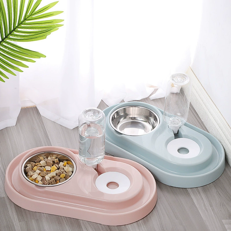 Кошка и собака миска кошачья миска пластиковая двойная миска автоматическая питьевая миска миска собачья миска кошачья вода миска для животных