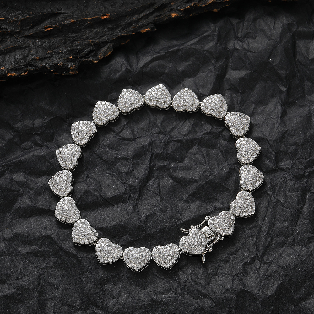 Copper Chain Material 1 Piece Quantity Wholesale Jewelry Vintage Style Classic Style Heart Shape Copper Zircon Plating Bracelets