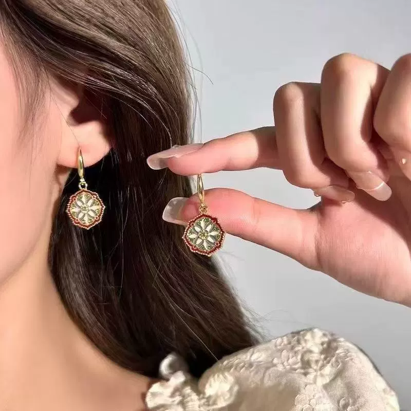 Окрашенные маслом серьги Monai Garden 2025 новая модель высокого уровня темперамент серьги женские нишевые уникальные модные серьги