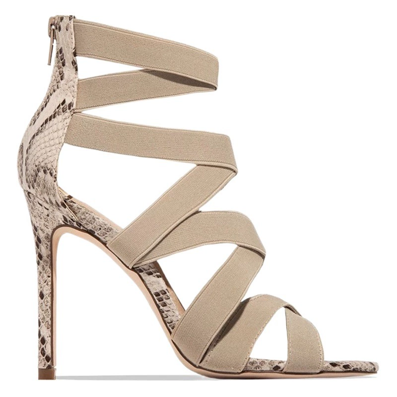 Женские летние сандалии в европейском и американском римском стиле на сверхвысоком каблуке на шпильке с резинкой на молнии сзади сексуальные сандалии на высоком каблуке