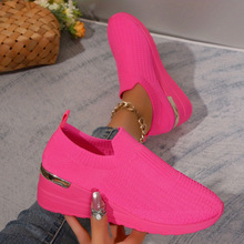 C 69111 thick bottom color block mesh sock boots 厚底拼色网