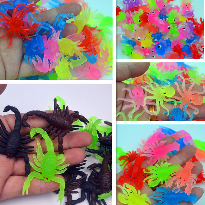 Soft Glue Colorfuled Small Goldfish, Mini Crab, Lobster, Various Floating Models of Water in the Water, Marine Life