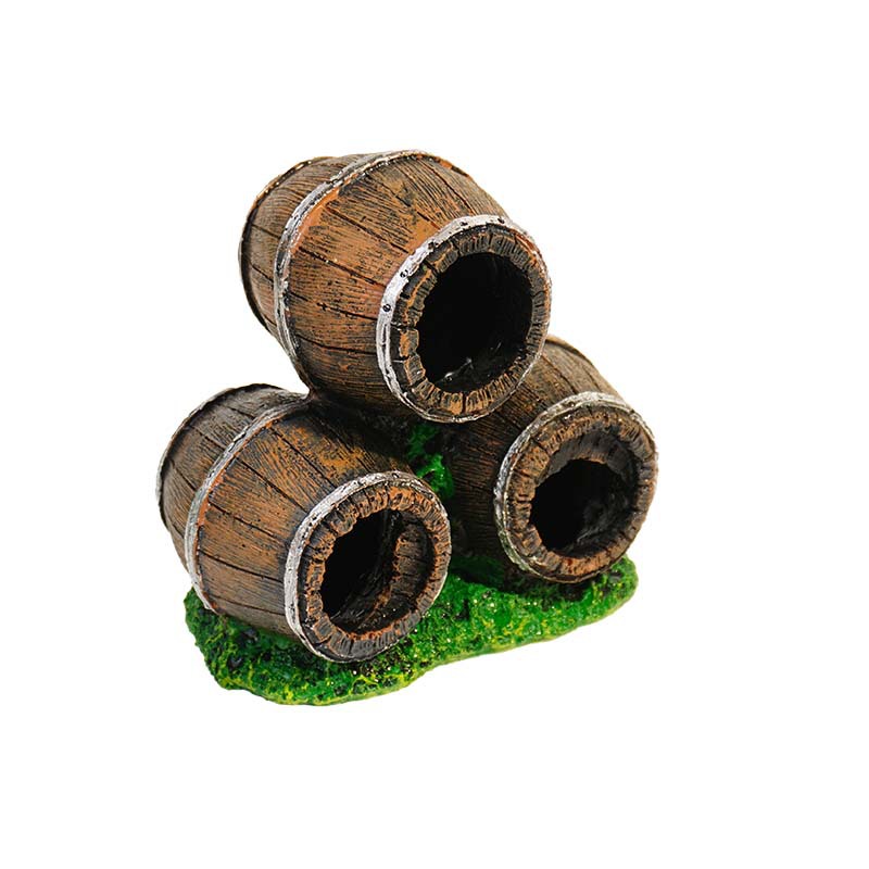 Acuario estilo explosión tanque de césped escenario peces camarones reproducción evitación casa pecera pequeño adornos resina tres pilas cubo de vino combinado