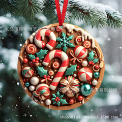 クロスボーダー木製ペンダントクリスマスデコレーションクリスマスツリーハンギングオーナメントホリデークラフト木製ペンダント漫画