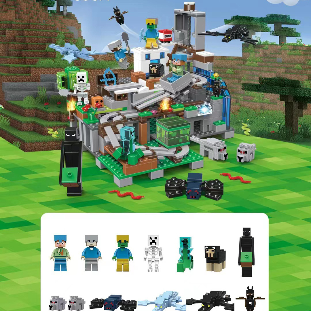 Compatible con bloques de construcción Lego mi mundo Órgano Cueva pequeña casa del árbol Aldea mina niños y niñas montado producto del rompecabezas