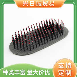 厂家现货批发美发梳椭圆梳子皮头皮按摩梳胶皮梳泫雅风彩色梳子
