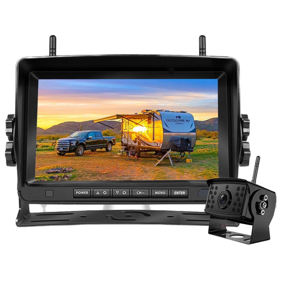 Car-mounted reversing camera DVR all-in-one unit, 1080P digital wireless reversing rear-view system, wireless monitoring recorder