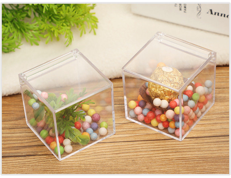 6cm plastic packaging candy box ps flip cover square transparent mini jewelry storage box food packaging small boxpicture4