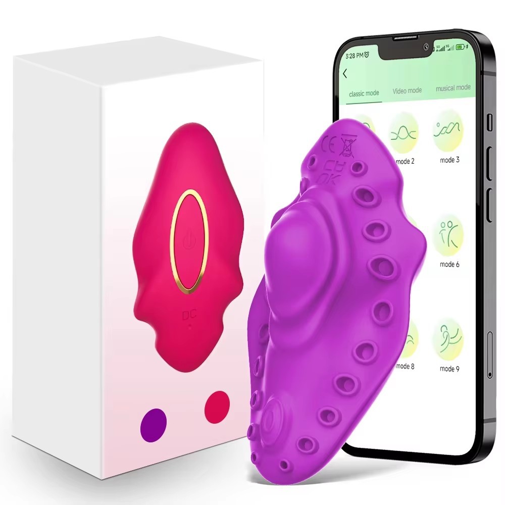 App-Controlled Wearable Clitoral Vibrator with Remote and Suction Cup, Purple — detail image 14