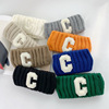 Fashionable knitted headband for face washing with letters, 2023 collection