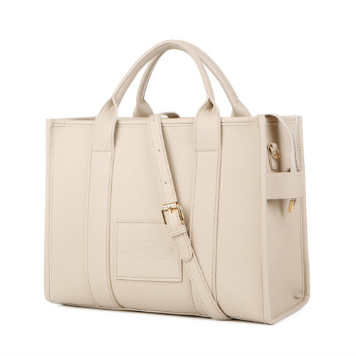 Cross-border foreign trade women's bag drop shipping new solid color PU letter tote bag simple casual large capacity handbag
