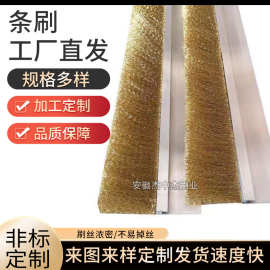 厂家定 制铝合金不锈钢丝条刷抛光除锈除毛刺条 密封钢丝毛刷条