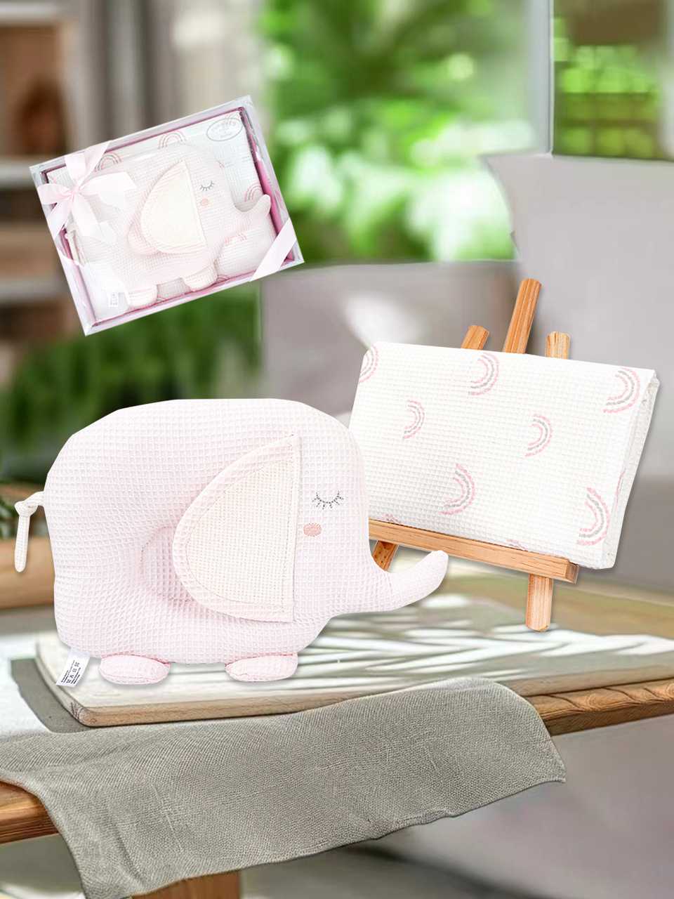 Caja de regalo de recién nacidos, toalla de algodón para bebés, abrazón, manta, manta, almohada para bebés, manta para niños, manta a prueba de viento