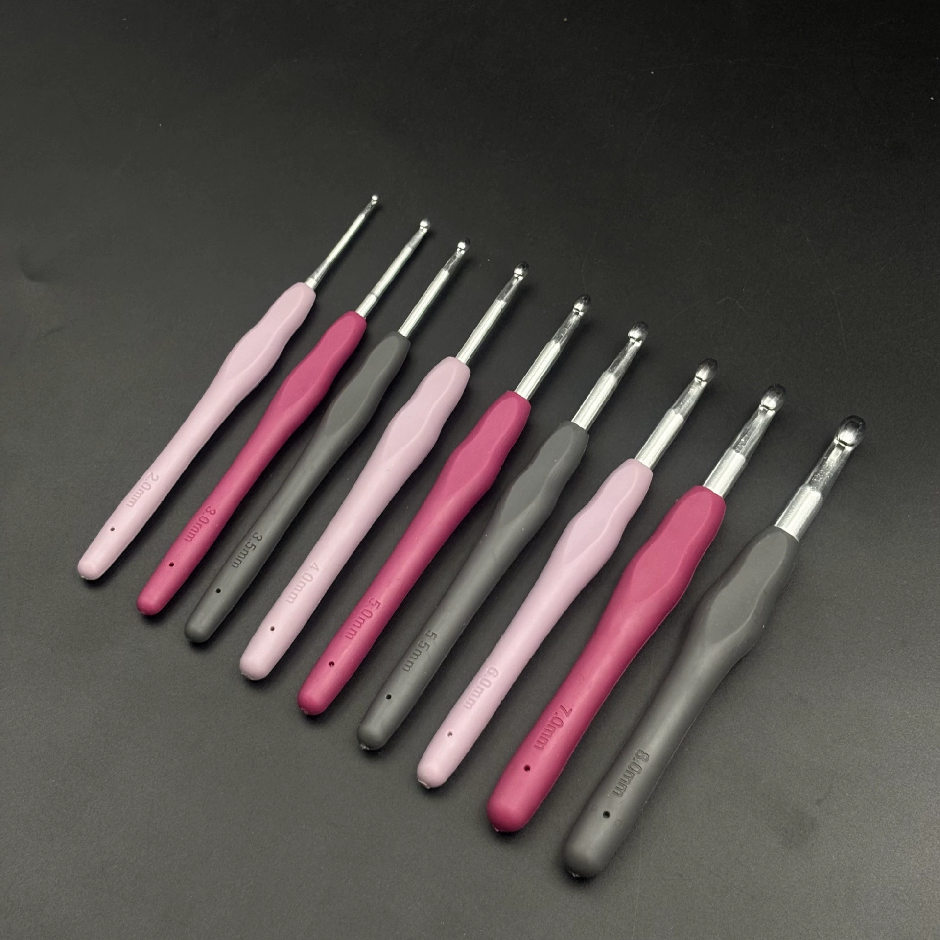 Ручная работа, радужная мягкая ручка, вязаная крючком, мягкая ручка из ТПР, вязаная крючком, твердая мягкая ручка, алюминиевый набор для вязания крючком, шерстяная игла