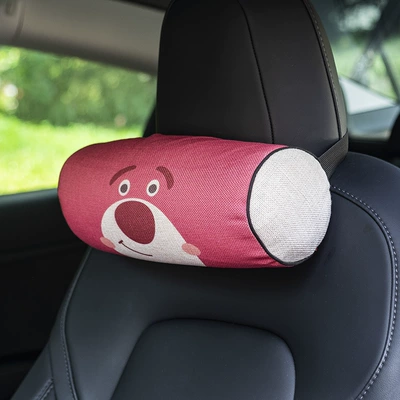 Headrest | creative seat sports seat - cute-strawberry-bear-cylindrical-headrest-single