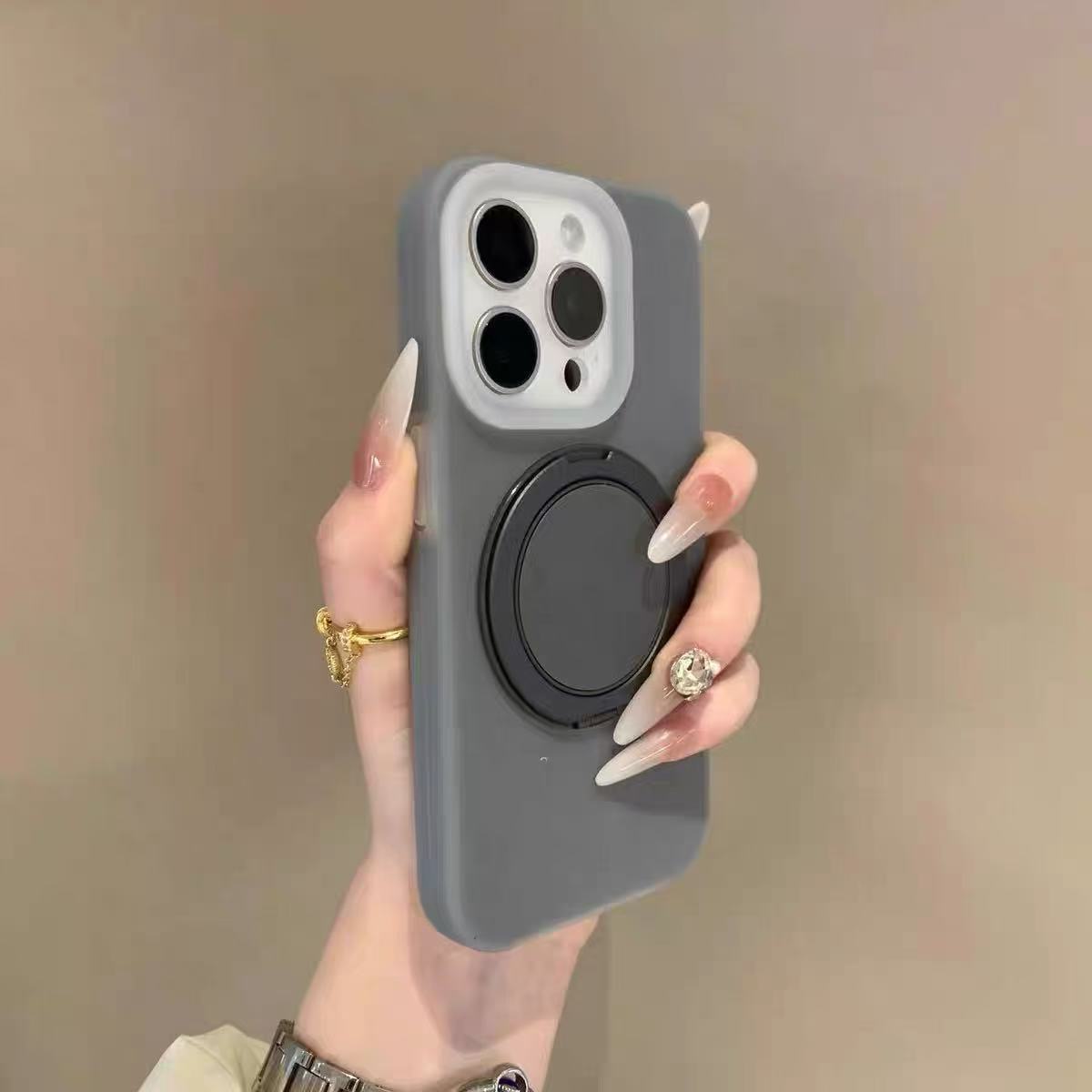 Soporte magnético de gelatina de color sólido simple 360 para iPhone16ProMax Apple 15/14 funda para teléfono móvil 13 mujer