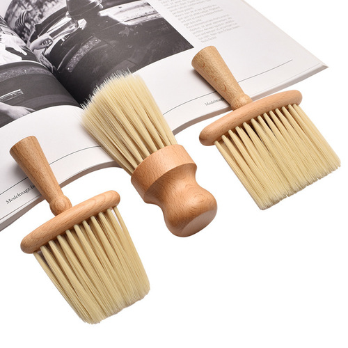 Air conditioning outlet car brush beech handle dust removal soft brush car interior cleaning brush hair salon barber brush