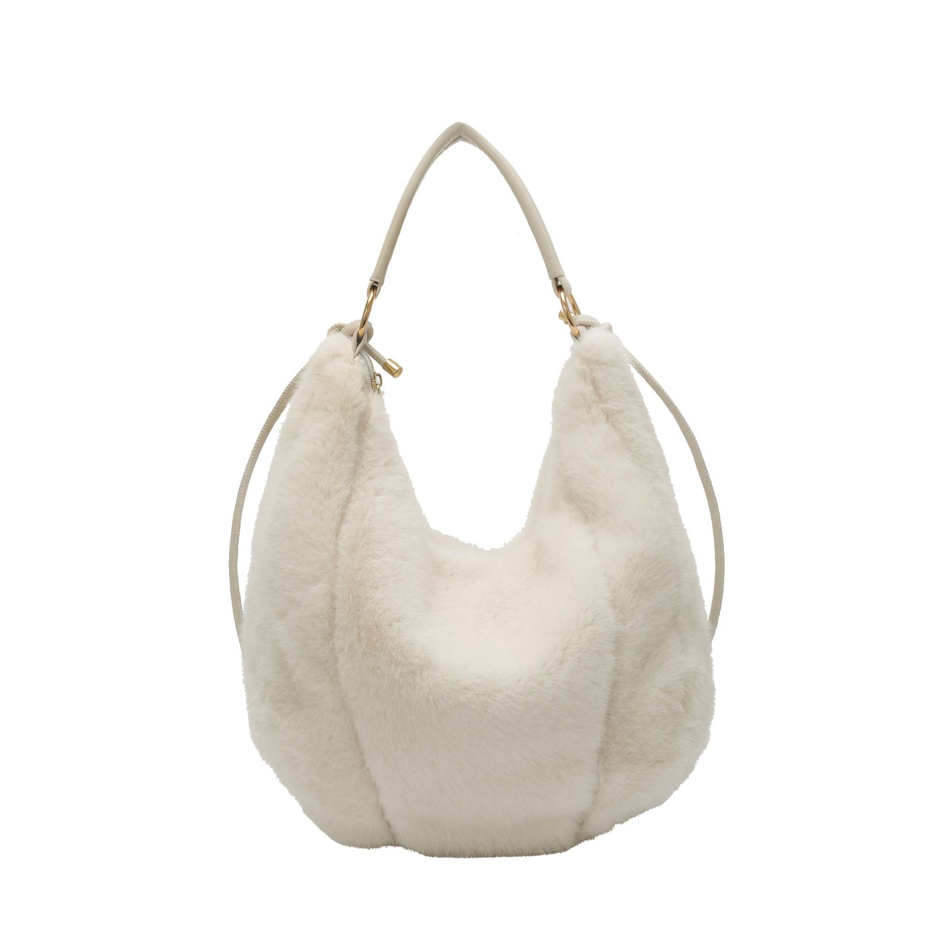 2025 invierno nuevo bolso de lana portátil bolso de brazo fresco bolso de moda de mujer bolso de bolso de bolso dulce bolso de hombro bolso de mochila